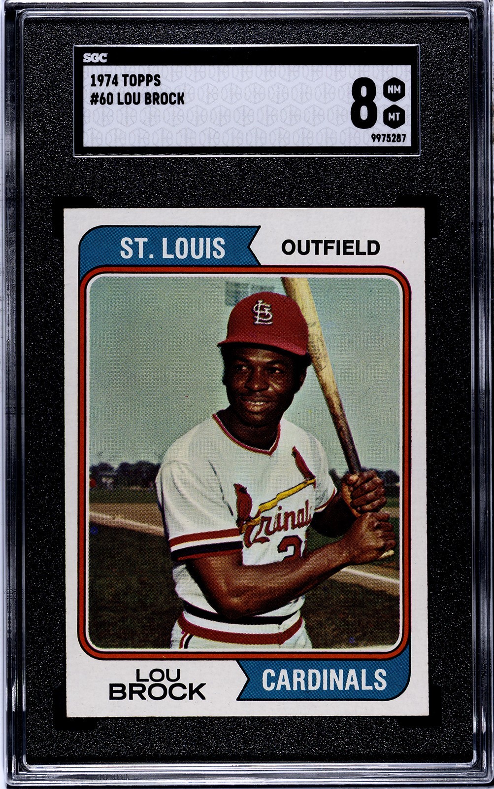 1974 Topps #60 Lou Brock SGC 8