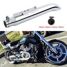 For Harley V-Rod Muscle 1.5"-2" Inlet Slip-On Exhaust Muffler Pipe Retro Chrome