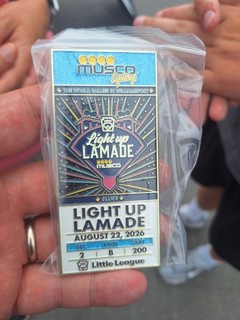2026 Light Up Lamade Musco Ticket Little League WORLD SERIES PIN
