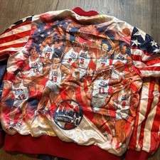 vtg 90s 1992 chalkline nba olympics dream team jacket size medium made in usa