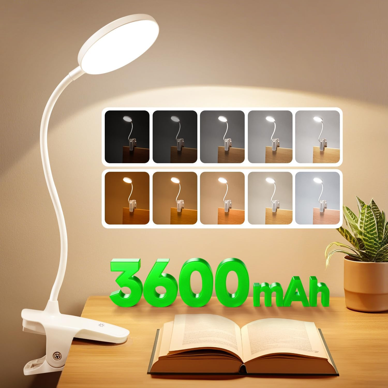 Offerta Luce Lettura Notturna 36 LED 450LM Batteria 3600mAh