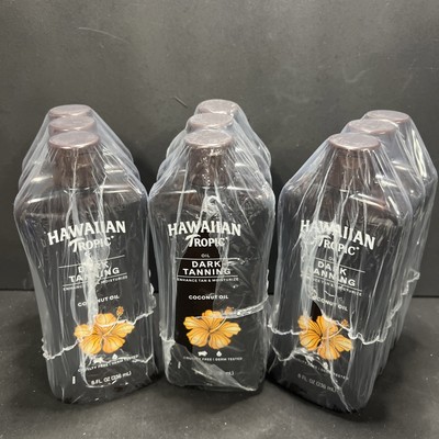 Hawaiian Tropic Dark Tanning Coconut Oil Original Formula 8 Oz Pack 9 New