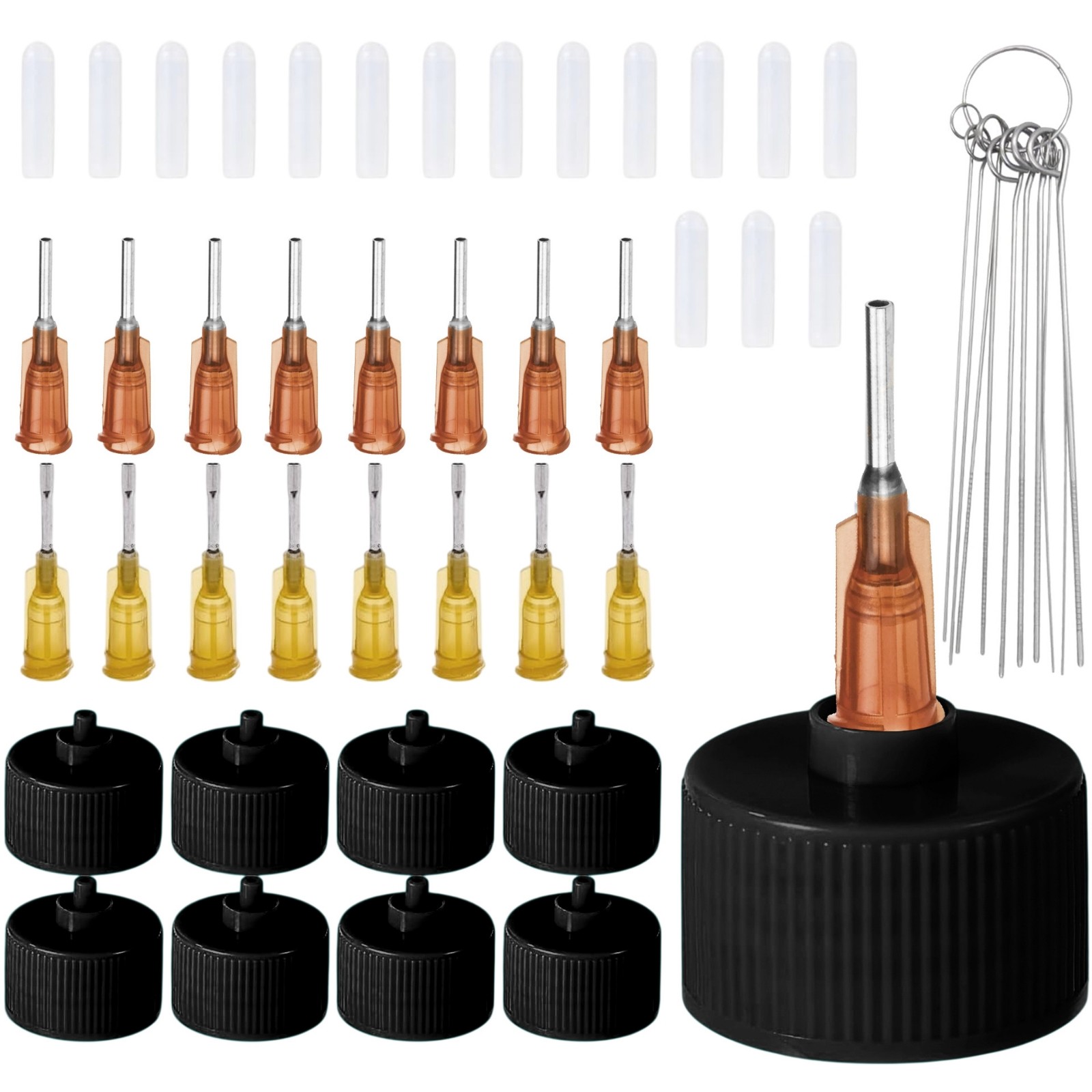 Dispensing Adapter Spout Kit Precision Bottle Spout with Fine Metal Tip Tips