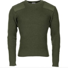 Original British Army Pullover Commando Green Olive Sweater Wool Men Jumper Used