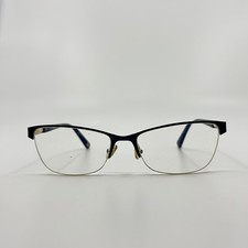 Liz Claiborne L615 0DA4 Blue Gold Rectangle Frame 55-17-140 4681