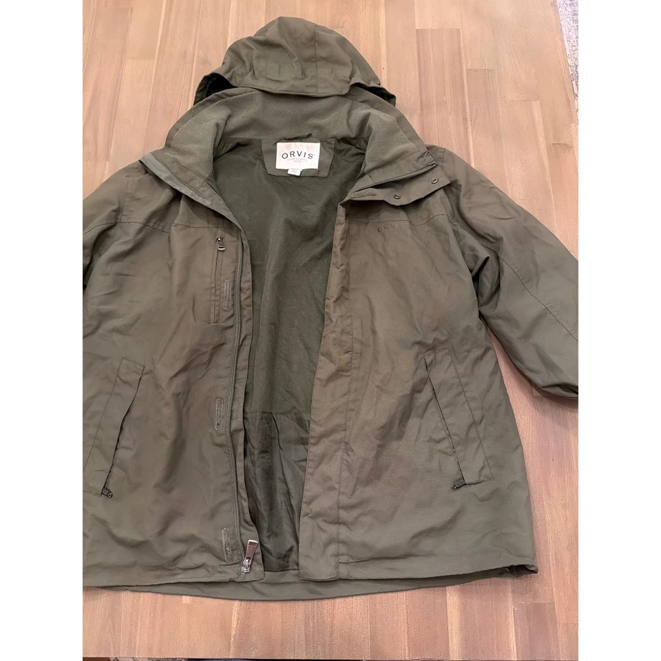 ORVIS Hombres Colección Clásica Caqui Verde Chaqueta con Capucha Exterior XL EG Foto 2 de 4