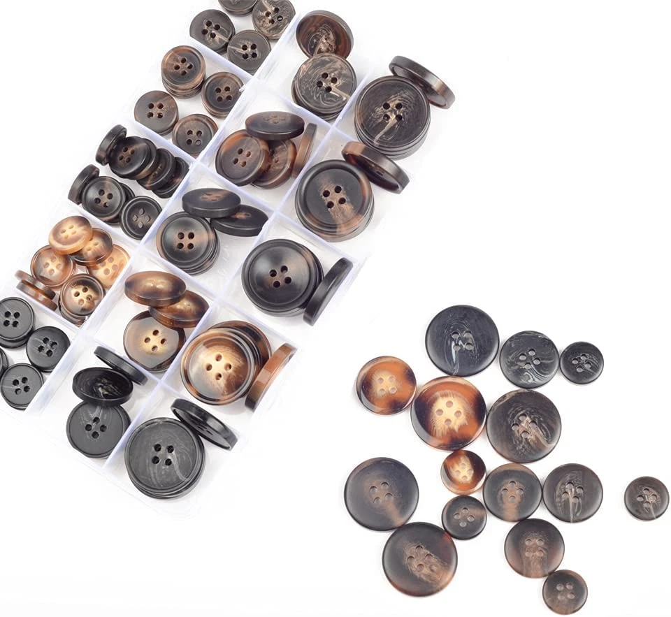 110Pcs Mixed Sewing Buttons, 4-Hole round Craft Buttons, 3 Sizes (15Mm, 20Mm, 25 - Image 3 of 4