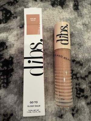 Dibs Beauty Go To Glossy Balm Peachy Nude Shimmer Kiss Me Quick NIB 7.4 ML