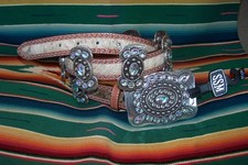 NEW Large SSM Crystal Cowhide Studded Western Cowgirl Rodeo Concho Belt