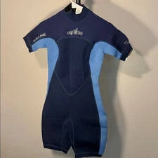 Bare Crush Shorty Navy and Light Blue Short Sleeve Wetsuit