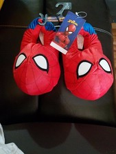Official Licensed Marvel SpiderMan Plush House Slippers Children's Size 9/10 NWT