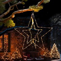 Led Weihnachtsstern 45Cm Timer 90 Led Warmweiß HäNgend Outdoor Stern Dekoleuchte