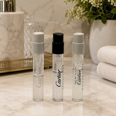 Cartier Lot of (3) Sample Travel Scents Essence de Bois, D un Sour, Baiser Vole