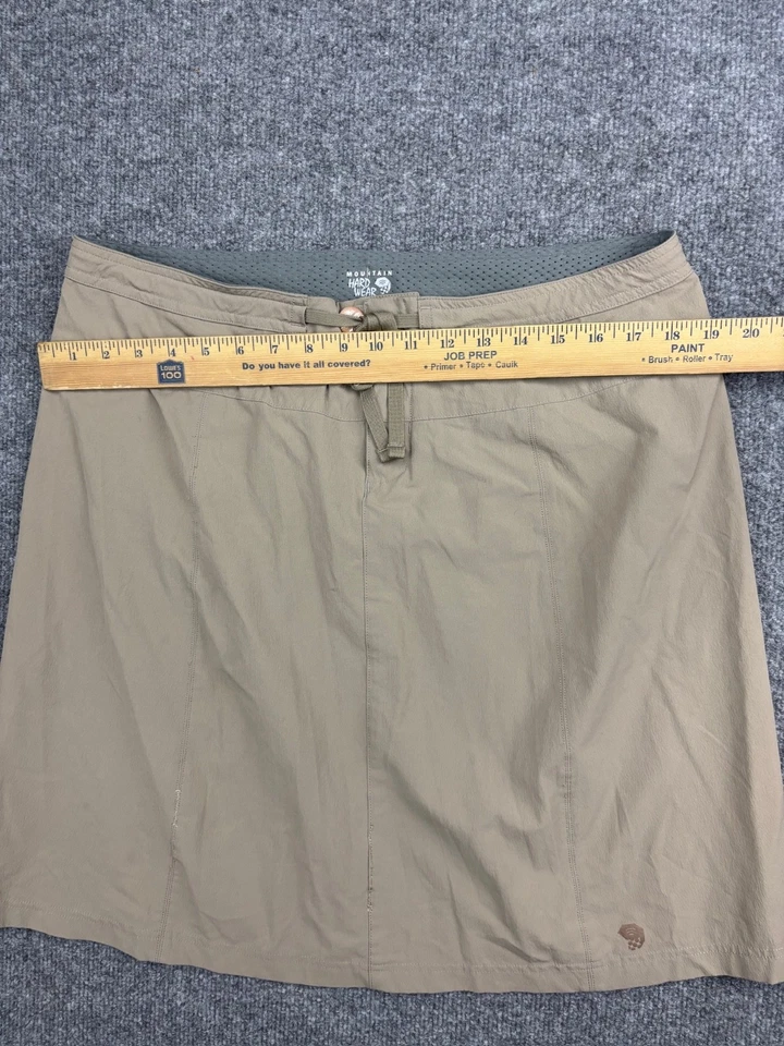 Falda Mountain Hard Wear Para Mujer 14 Beige Elastizada Nylon Forrada Botón Cordón Foto 3 de 4