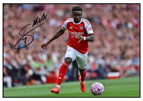 10886. Bukayo Saka Signed Pictures A4 Prints Arsenal England Select a Picture