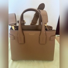 BURBERRY Banner Small House Check Leather 2WAY Tote Handbag Shoulder Bag Brown