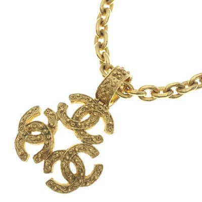 CHANEL Triple Coco Mark Chain Long Necklace G[Color Gold] Authentic From Japan