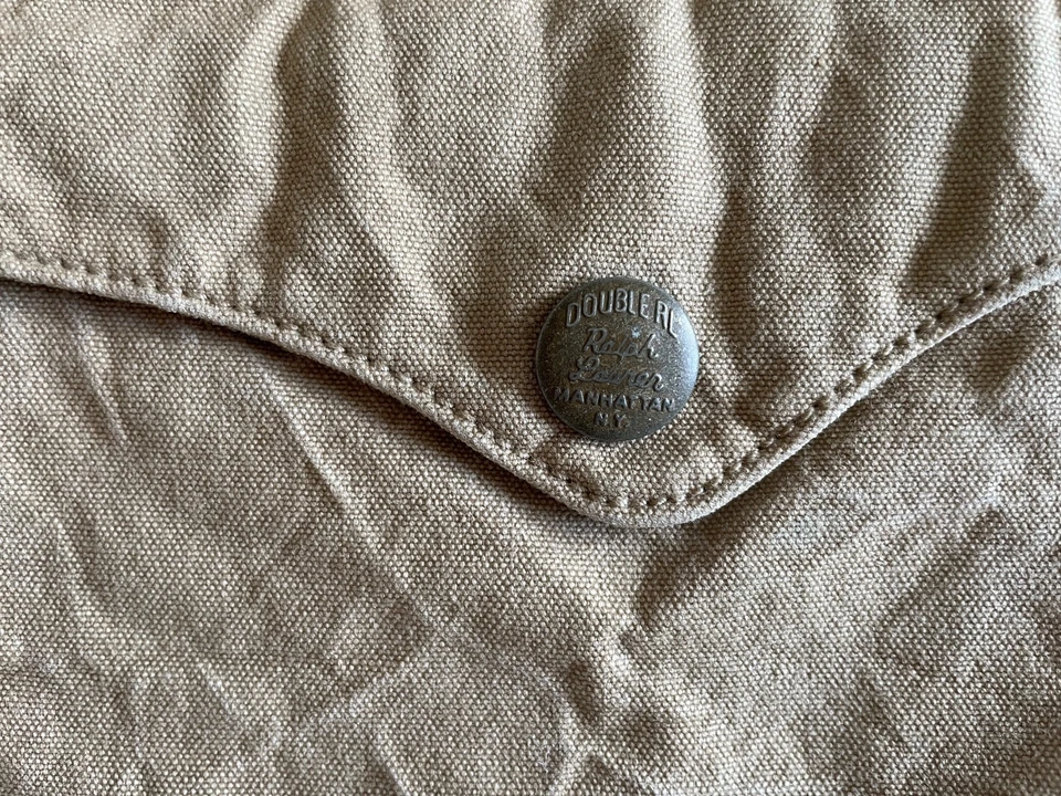 Double RL Ralph Lauren RRL Mens Western Cotton Canvas Vest Tan Size S - Image 4 of 4