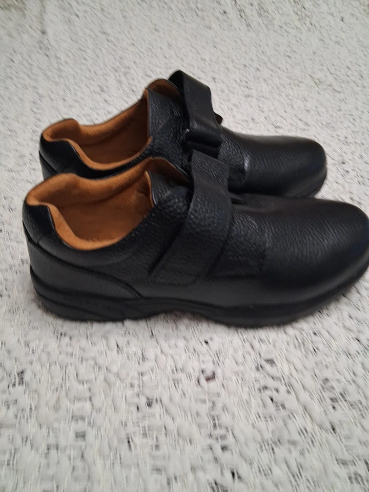 Zapatos ortopédicos para diabéticos Dr Comfort 6110 para hombre talla 14 XW de cuero negro nuevos Foto 3 de 4