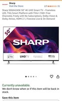 SHARP TV 50” 4K Ultra HD LED TV 50GK4245K Brand New Boxed | Dolby Atmos | Freely