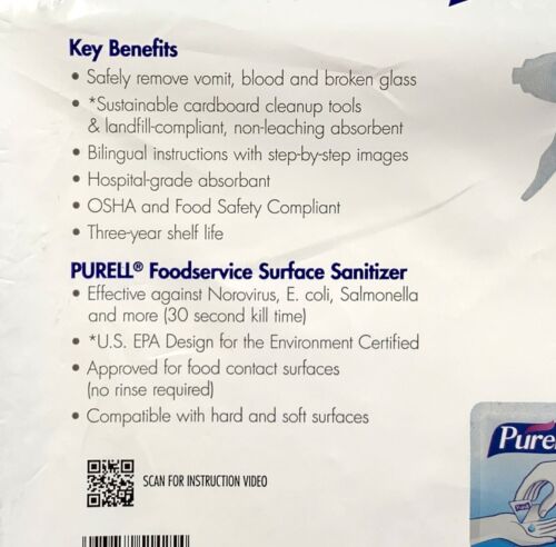 Purell Kit de derrame de fluido corporal de un solo uso Vómito vidrio sanguíneo EXP 5/2024 - Imagen 5 de 5
