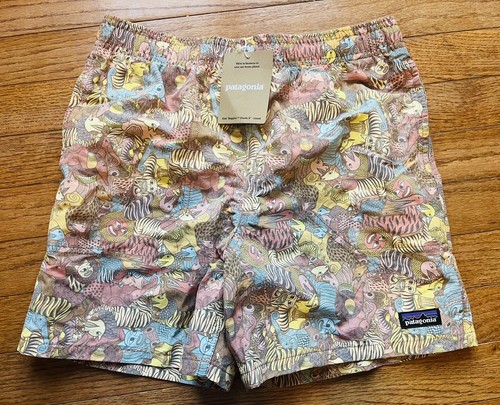 Youth Patagonia Baggies Shorts Lined 6 Inch Together Trip Brown Wild Things XL - Picture 2 of 5