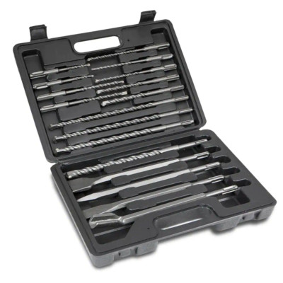 Sds-Plus Tungsten Carbide Rotary Hammer Drill and Chisel Metric Bit Set (17-Piec