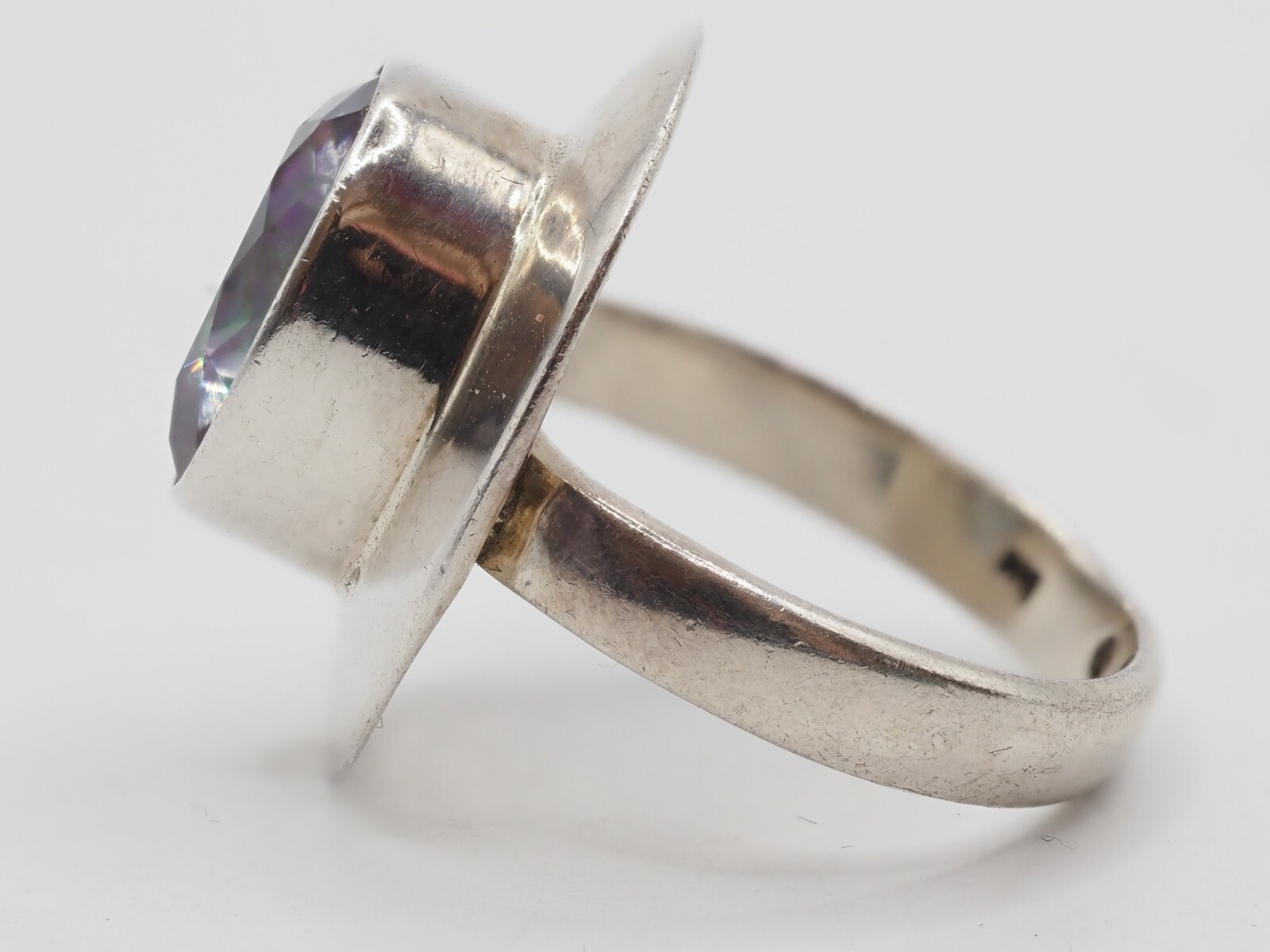 Photo 2 of Sterling Silver Mystic Topaz Ring Size N-O, R171