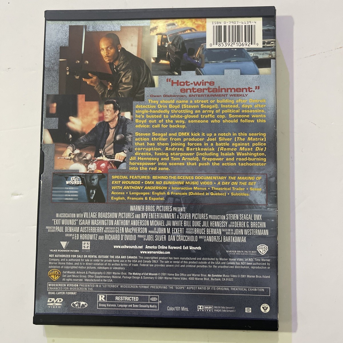 Exit Wounds (DVD, 2001 Widescreen) Steven Seagal, DMX