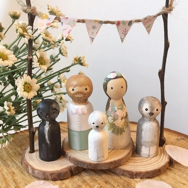 Bride and groom peg dolls 2025