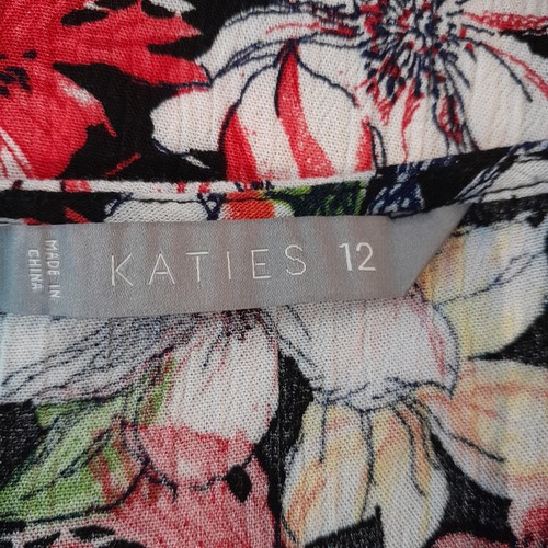 KATIES Womens shift dress Size 12 cold shoulder floral colourful knee length - Picture 10 of 12