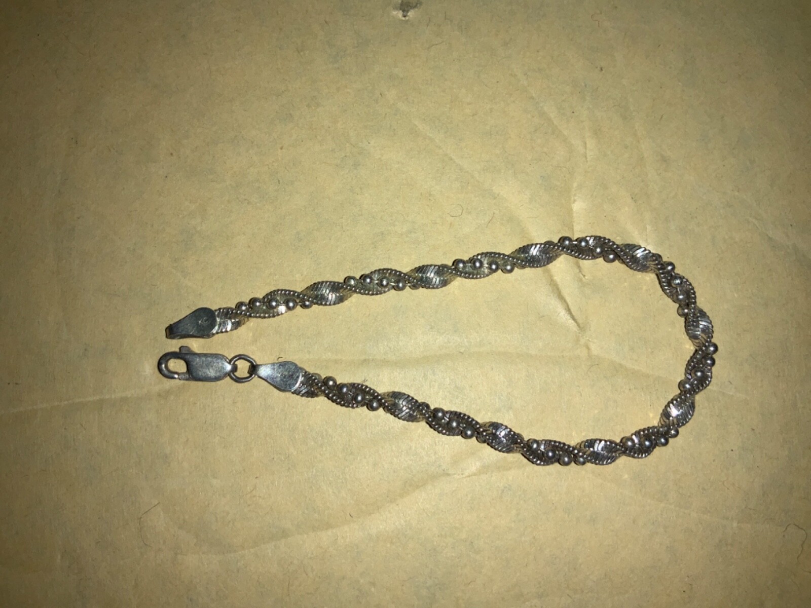 Solid Sterling Silver Twisted Herringbone Bracele… - image 2