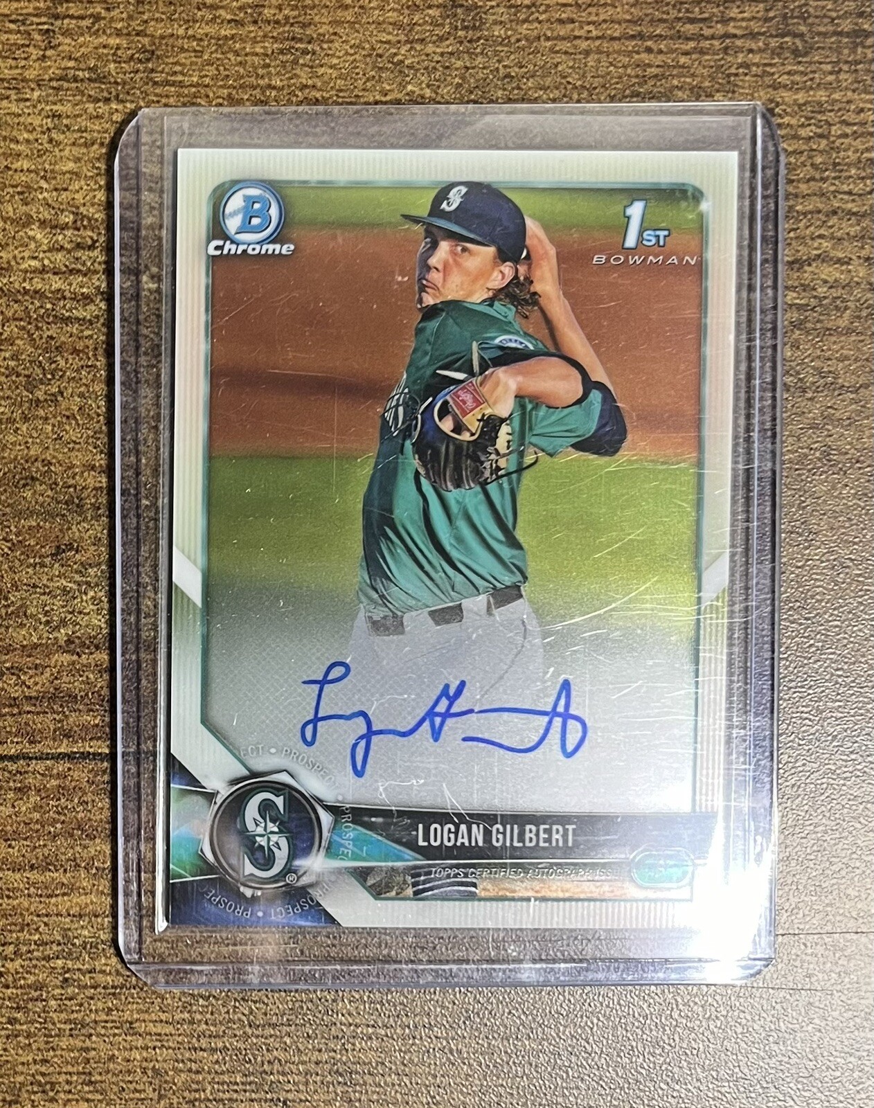 2018 Bowman Chrome Draft Logan Gilbert Autograph Seattle Mariners #CDA-LG