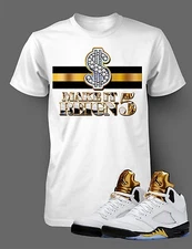 Sneaker Tee Shirt to Match J5 Olympic Shirt Gold Make it Reign Graphic Big Tall