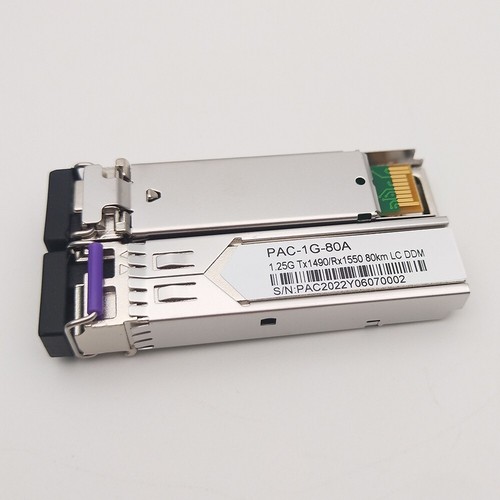 A Pair of 1.25G SFP Bidi Fiber Transceiver Module 160KM LC 1490nm/1550nm DDM - Picture 2 of 17