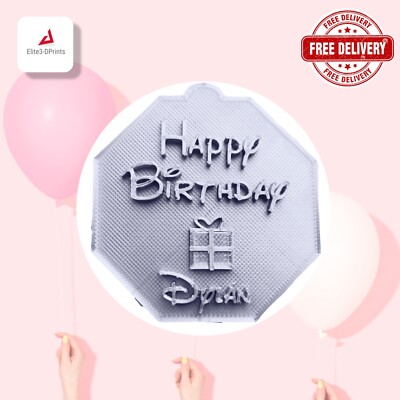 Personalisierter Happy Birthday Debosser Stempel Fondant Cupcake Zuckerguss Plätzchen