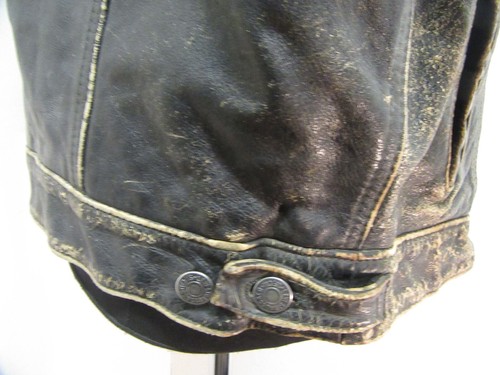 CHAQUETA DE MOTO CAMIONERO DE CUERO LEVI VINTAGE TALLA XL, ACE PÁTINA - Imagen 16 de 19