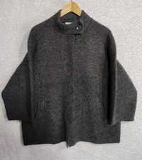Christian Siriano New York Grey Sweater/jacket Button Up Sz M Wool Blend Gray