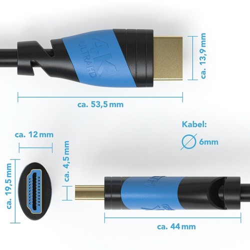 HDMI Kabel 2.0 4K U-HD High-Speed 3D Ethernet 2160p 1080p Full-HD ARC HDR CEC - Afbeelding 3 van 16