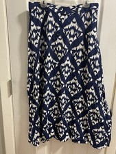 NWT Talbots Pretty Navy White Diamond Pattern Side Zip Long Skirt Size 4