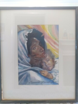 portrait painting Mother and child this piece has been appraised for its value.
