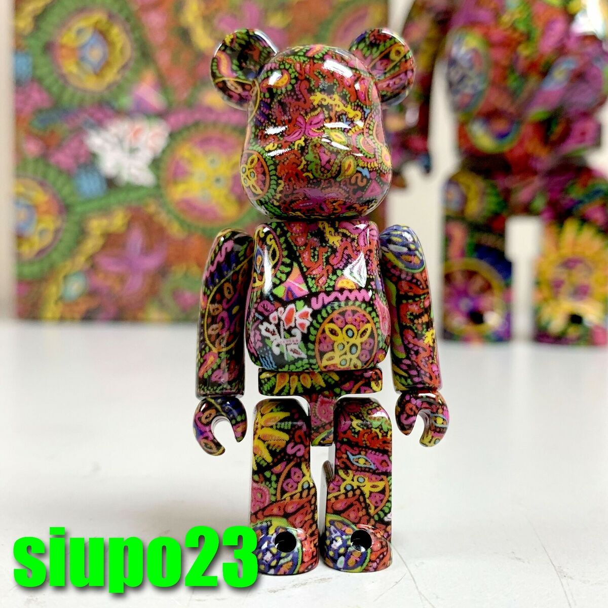 Medicom 400% + 100% Bearbrick ~ Amplifier Hide Psychedelic Paisley Be@rbrick