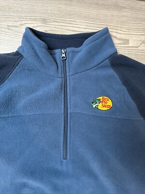 Bass Pro Shop 2XL Men's Navy Blue Fleece Quarter Zip Unisex