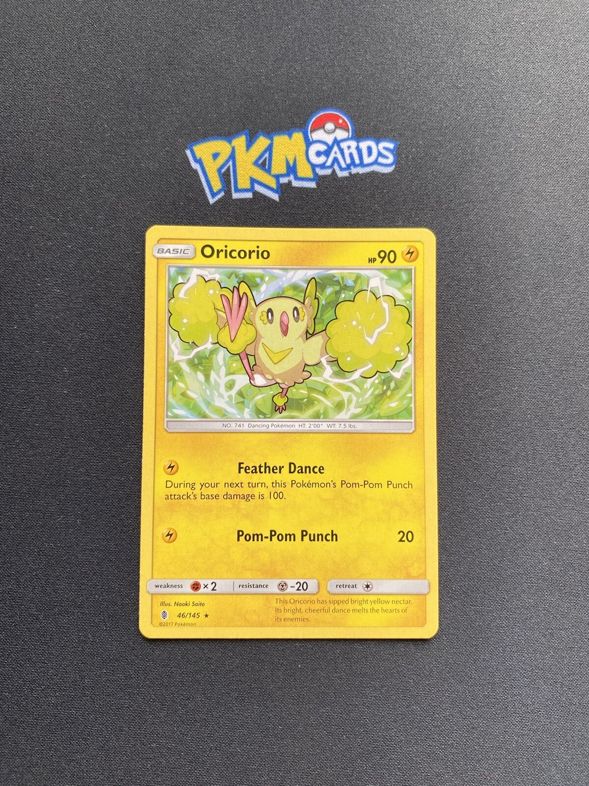 Pokémon TCG Oricorio Guardians Rising 46/145 Regular Rare LP.
