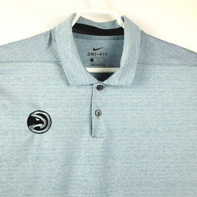 Nike Dri-Fit Golf Men's Shirt Size L Shirt Sleeve Two Button Down Logo  Polyester