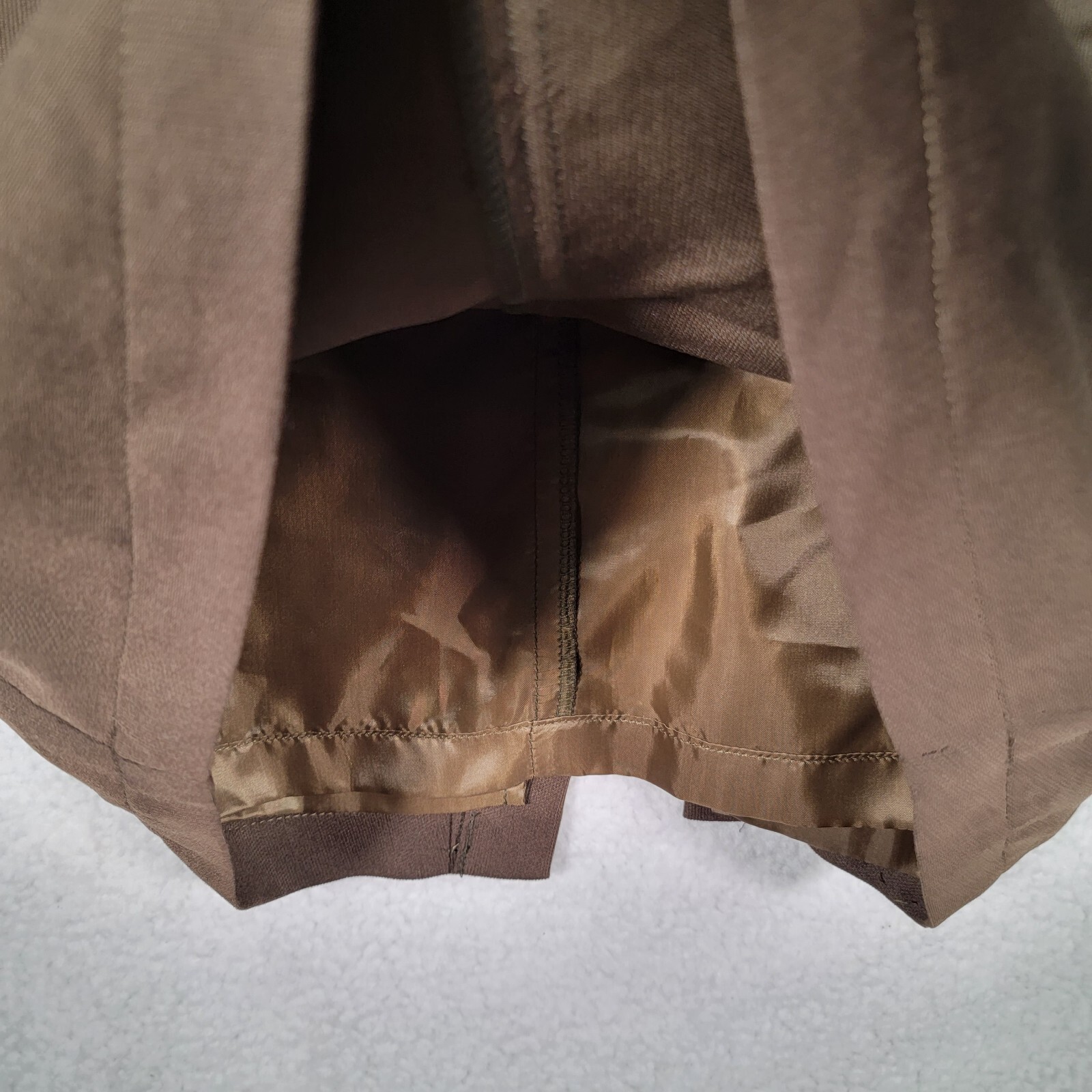 Vtg Howard Wolf Brown Mock Neck Rare Unique Boxy Midi Shift Womens Dress Size 4 image 7