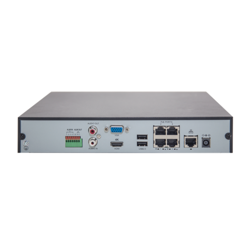 4K NVR 4/8 Channel 8MP IP POE RECORDER Alarm Inputs Ultra HD CCTV Recorder - Afbeelding 1 van 4
