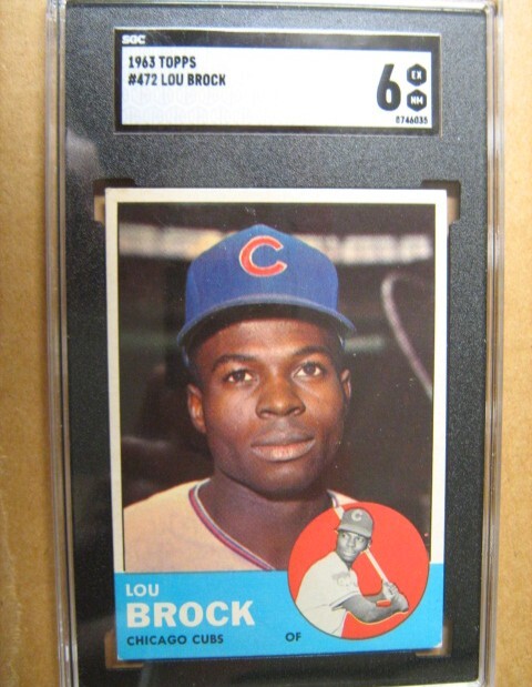 1963 TOPPS 472 Lou Brock 2nd Year SGC 6 EX-NM (EX-MT)
