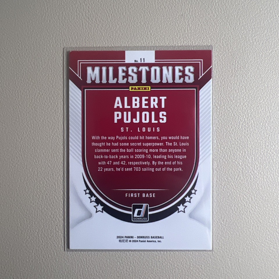 2024 Donruss Milestones Albert Pujols 11 St. Louis Cardinals eBay
