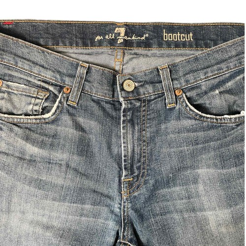 7 FOR ALL MANKIND Jeans Women 32 Blue Flare Bootcut Medium-Wash Denim RN# 115561 - Picture 7 of 17